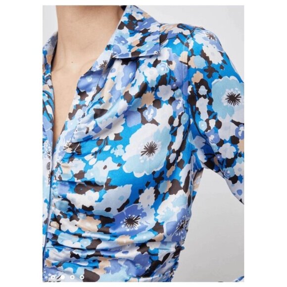 NWT Rails Lisa Top in Blue White Black Zinnia Button Up Size Large - Picture 5 of 13